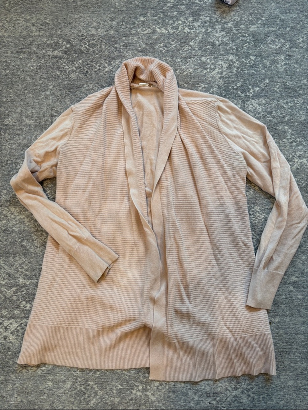 GAP Light Pink Ribbed Knit Cardigan